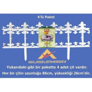 Antik görünümlü çiçek koruyucu çit birbirine eklenebilir 4 parça 3.4m dayanıklı dekoratif bahçe çiti