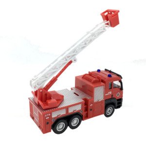 Metal Kabinli Die-Cast Çek Bırak 12cm Merdivenli İtfaiye Aracı İtfaiye Tankeri Koleksiyon Oyuncak
