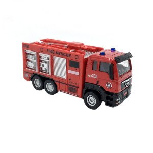 Metal Kabinli Die-Cast Çek Bırak 12cm Merdivenli İtfaiye Aracı İtfaiye Tankeri Koleksiyon Oyuncak