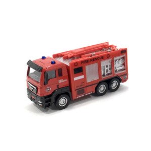 Metal Kabinli Die-Cast Çek Bırak 12cm Merdivenli İtfaiye Aracı İtfaiye Tankeri Koleksiyon Oyuncak