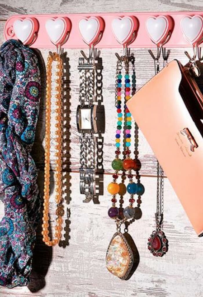 SF892 Suncook Çok Amaçlı Şık 6 Kancalı Dekoratif Kalpli Askı