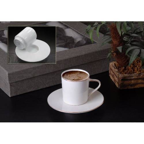 Gönül Collection G1650 6lı Altın Bant Kahve Fincan Seti Şık Tasarım
