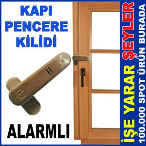 KAHVERENGİ ALARMLI KAPI PENCERE GÜVENLİK KİLİDİ ALARMLI KAPI MANDALI KAHVERENGİ GÜVENLİ MANDAL KİLİT