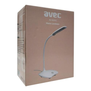 Avec AV-9051C USB Masa Lambası 3 Kademeli Dokunmatik Esnek Yapılı 360 Derece Dönebilen Beyaz LED