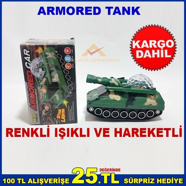 ÇOCUKLARIN DİKKATİNİ ÇEKECEK IŞIK SAÇAN HAREKETLİ ARMORED TANK