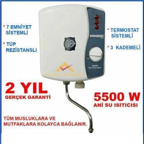 Elektrikli Mutfak Şofbeni 3 Kademe Ani Su Isıtıcı Musluk Şohben