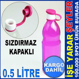 0.5 LT RENKLİ SIZDIRMAZ KAPAK SU SÜT ŞİŞESİ KD