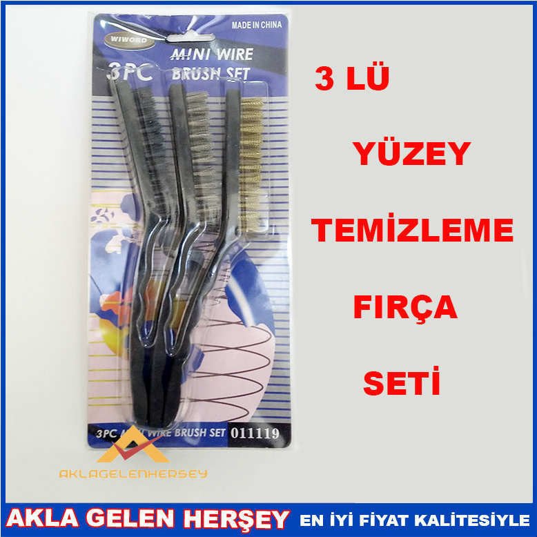 3 LÜ ERGONOMİK SAPLI YÜZEY TEMİZLEME FIRÇA SETİ
