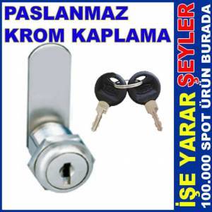 YEDEK ANAHTARLI PASLANMAZ KROM DOLAP KİLİDİ