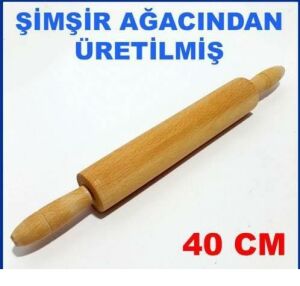 40CM ŞİMŞİR AĞACINDAN ÜRETİLMİŞ HAMUR MERDANESİ