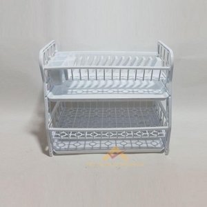 LÜKS SAĞLAM ÇİFT TEPSİLİ MUTFAK GEREÇLERİNDEN TABAKLIK BEYAZ