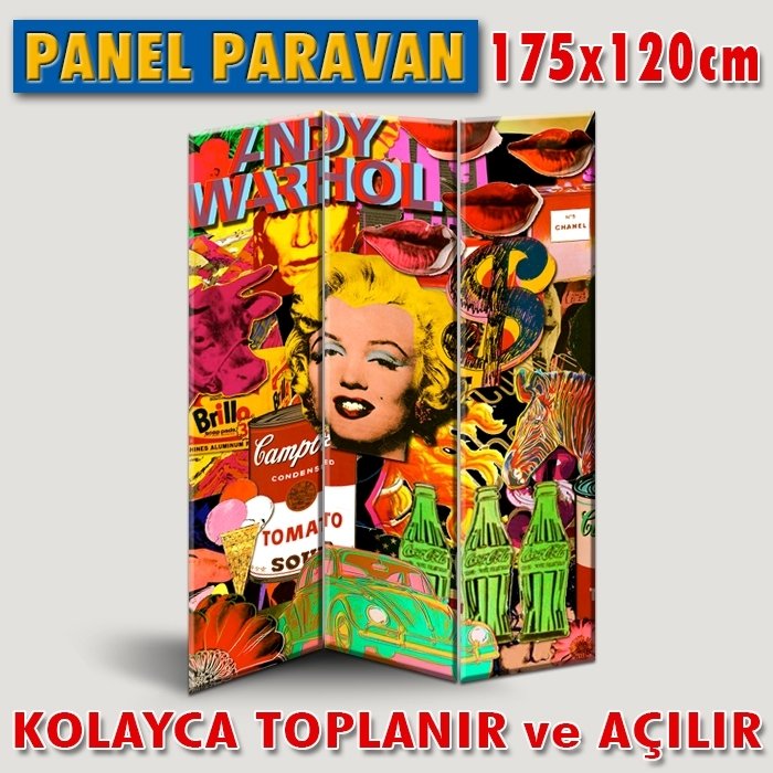 GÖRSELLİ KATLANIR PANEL BÖLME SİSTEMİ-POP-ART ANDY WARHOL