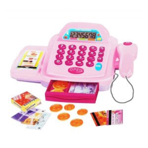 Oyuncak Barkod Okuyuculu Yazar Kasa - Cash Register (Pembe Renk - 3+ yaş )