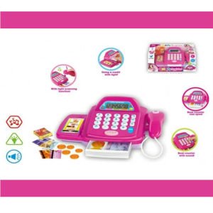 Oyuncak Barkod Okuyuculu Yazar Kasa - Cash Register (Pembe Renk - 3+ yaş )