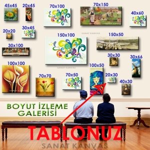 CANLI ÇİÇEK DESENİ 7 değişen ölçü ORİJİNAL KANVAS TABLO