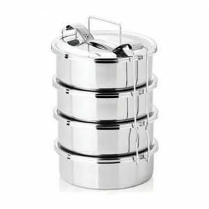 Isıtılabilir Sefertası 4 Katlı 1-3 Kişilik,12x6cm Sefer Tası,Paslanmaz Çelik 4 Kap Yemek Taşıma Kabı