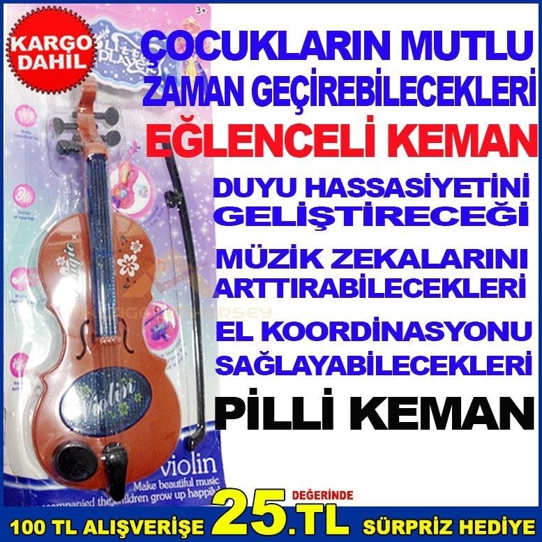 ÇOCUKLARIN MUTLU ZAMAN GEÇİREBİLECEKLERİ BÜYÜK BOY PİLLİ KEMAN