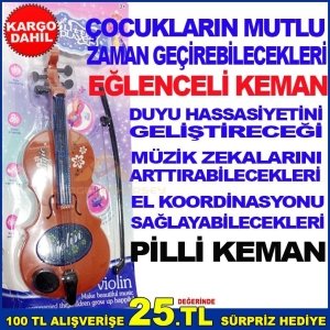 ÇOCUKLARIN MUTLU ZAMAN GEÇİREBİLECEKLERİ BÜYÜK BOY PİLLİ KEMAN