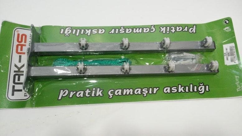 Ücretsiz Kargo DUVARA MONTE 4 SABİT MAKARALI TAKAS ÇAMAŞIR ASKISI