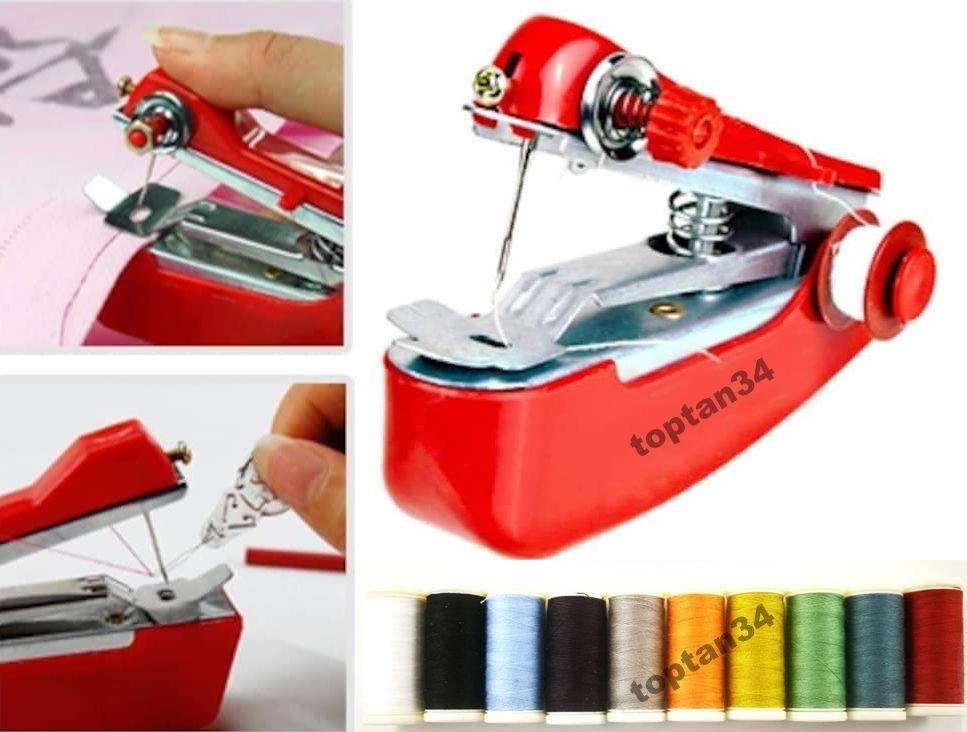 10 Renk Makara İplikle Seyahat Tipi Pratik Mini El Dikiş Makinesi Hediyeli Özel Set Kolay Kullanımlı