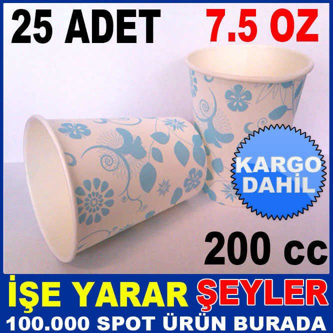 25 ADET YÜKSEK KALİTE ISI KORUMA KAĞIT BARDAK KD