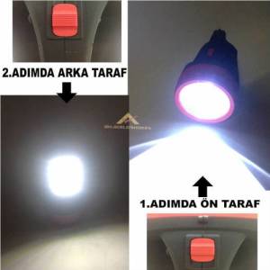 GÜÇLÜ ŞARJLI PROJEKTÖR VE IŞILDAK 5 WATT LED PROJEKTÖR,25 SMD LED IŞILDAK