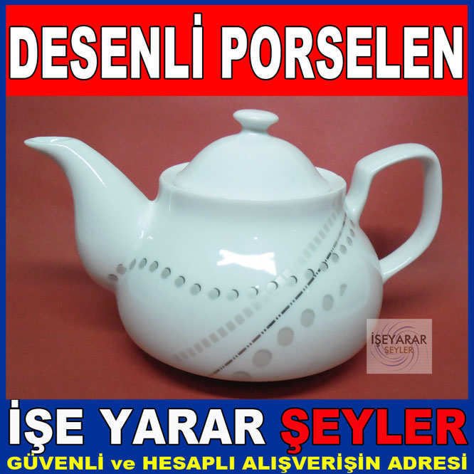 DAYANIKLI ÖZEL DESENLİ TEKLİ PORSELEN DEMLİK