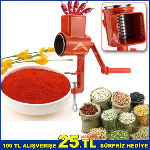 Metal Gövdeli Buğday Hububatları İçin Pürüzsüz Manuel Krank Ceviz,Fındık,Biber,Mısır Değirmeni