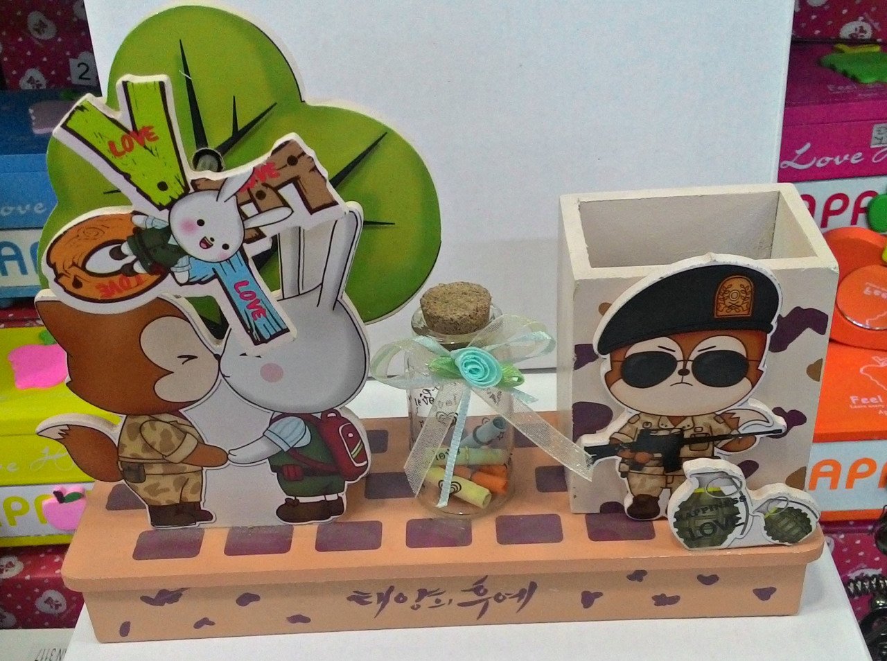 Müzik Çalan Yel Değirmenli Ahşap Kalemlik (Kurmalı)