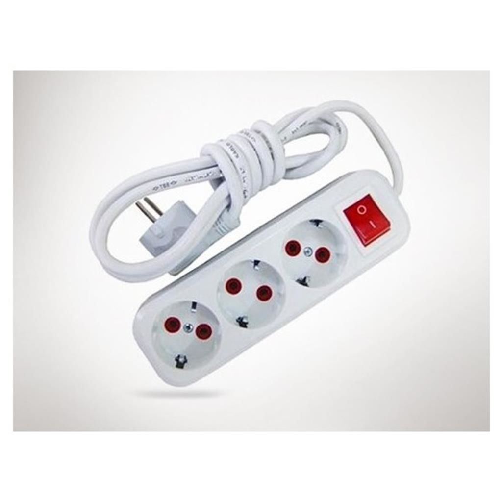 7 METRE KABLOLU TOPRAKLI ÜÇLÜ 3 lü GRUP PRİZ SEYYAR UZATMA ARA KABLOSU ANAHTARLI