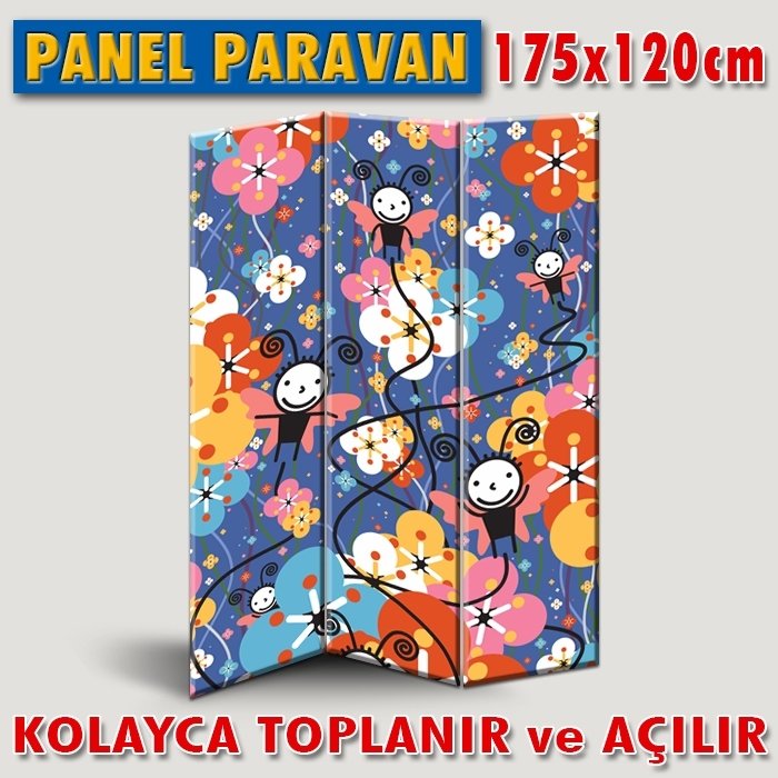 GÖRSELLİ KATLANIR PANEL BÖLME SİSTEMİ-RÜYADA MAVİ KANATLAR