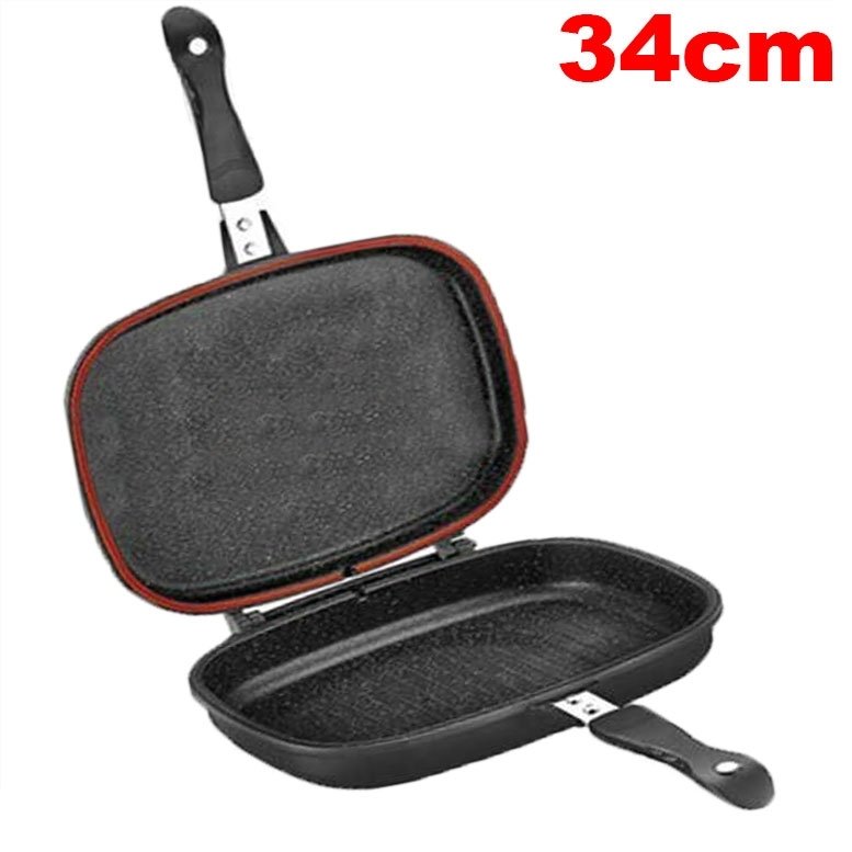 MAAS GRANİT ÇİFT TARAFLI IZGARA TAVA 34cm BÜYÜK BOY YEDEK SİLİKON