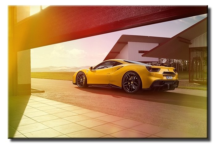 SARI FERRARI 6 değişen ölçü ORİJİNAL KANVAS TABLO