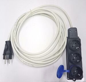 Kauçuk Fişli + 3lü Grup Prizli 5mt Uzatma Kablolu TSE Garantili 3x1.5 Kablo Topraklı Kaliteli Seyyar