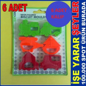 6 ADET NEON FİGÜRLÜ KEK ve KURABİYE KALIBI
