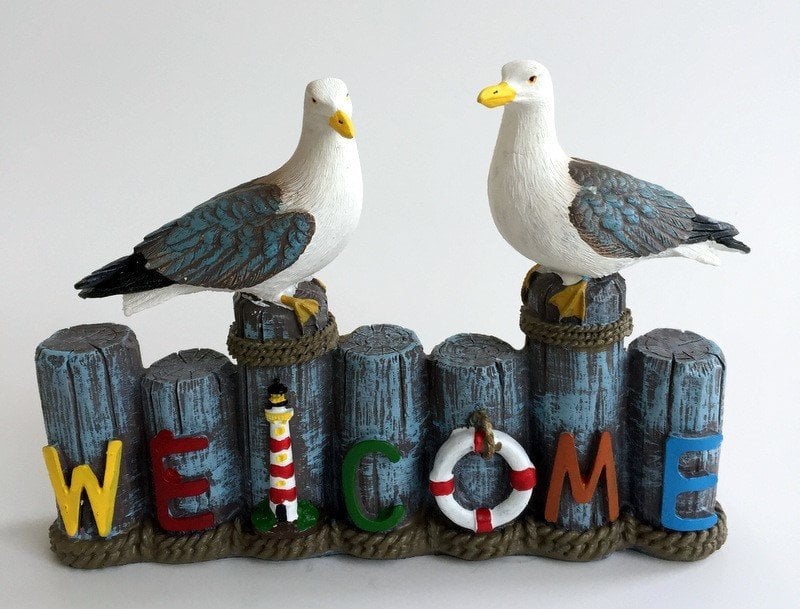 İki Martı ''Welcome'' Dekoratif Biblo