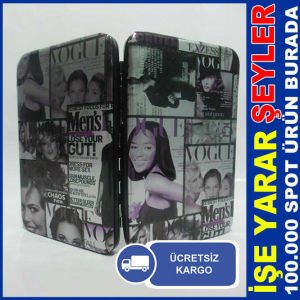 BASKILI ŞIK KULLANIŞLI BAYAN CÜZDAN KARTLIK KD