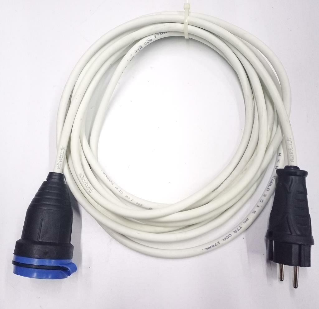 Garantili 10 metre 3x1.5 Güvenli Topraklı Kablolu Uzatma Kablosu Kauçuk Fişli ve Kauçuk Priz