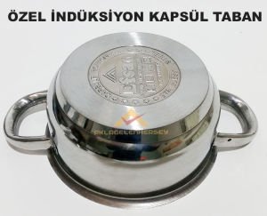 14cm ÇELİK TENCERE İNDÜKSİYON ÇELİK KAPSÜL TABAN 1 LİTRE MİNİ ÇELİK TENCERE - SOS TENCERESİ