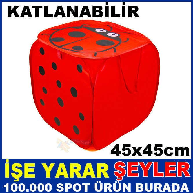 UĞUR BÖCEĞİ DESEN KATLANABİLİR OYUNCAK SEPETİ