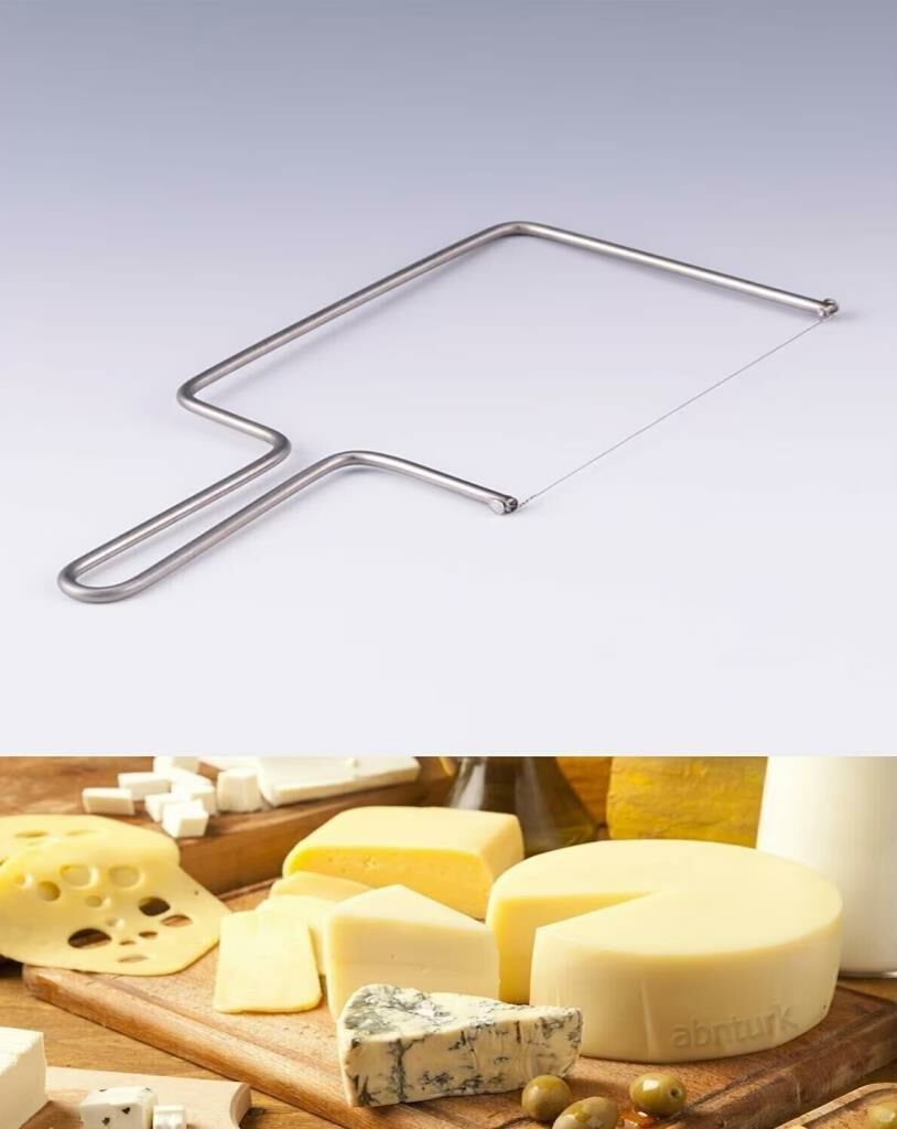 Yedek Telli Peynir Bıçağı 304 Kalite 18-10 Çelik Hassas Mükemmel Peynir Kesici Pasta Dilimleyici