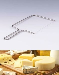 Yedek Telli Peynir Bıçağı 304 Kalite 18-10 Çelik Hassas Mükemmel Peynir Kesici Pasta Dilimleyici