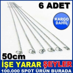 6 ADET PASLANMAZ GALVANİZ KAPLAMA MANGAL ŞİŞİ KD