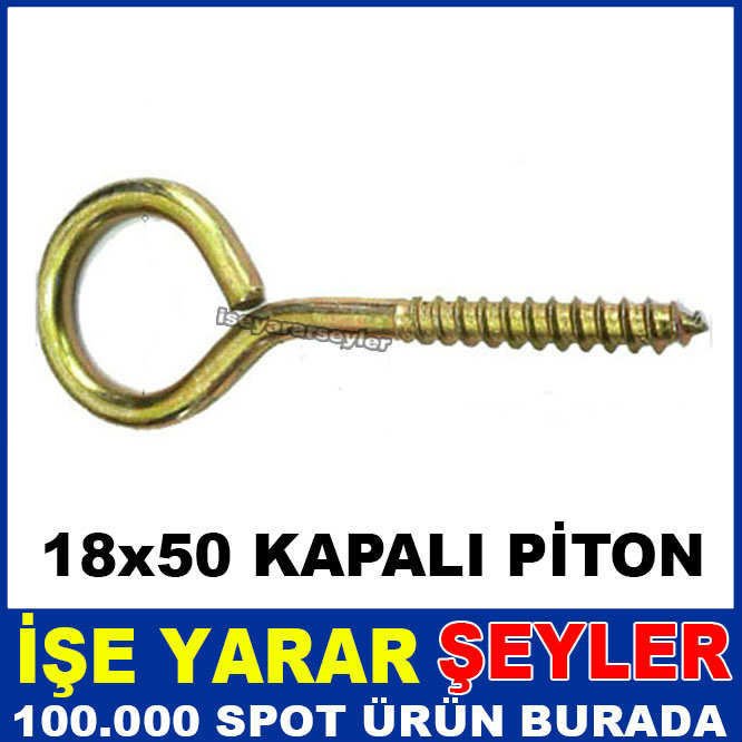 10 ADET PASLANMAZ ÇELİK 18x50 KAPALI KANCA PİTON
