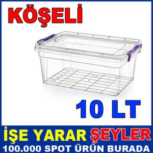 10 LİTRE 4 NOLU KÖŞELİ KİLİTLİ SAKLAMA KABI