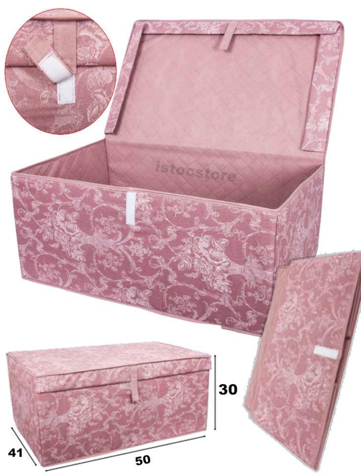 Alas Maxi Çok Amaçlı Kapaklı Kumaş Kutu 50x41x30 Büyük Boy Katlanır Saklama Kutusu Kutu Sandık Hurç