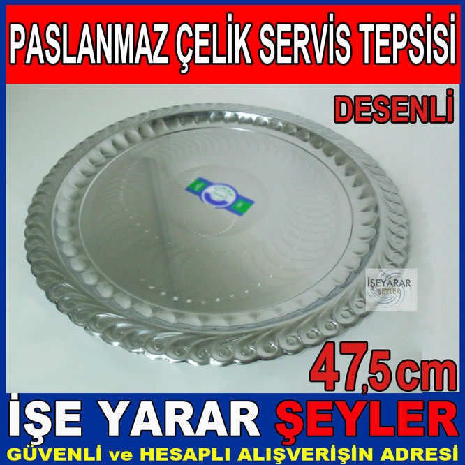 304 KALİTE PASLANMAZ OVAL ÇELİK SERVİS TEPSİSİ