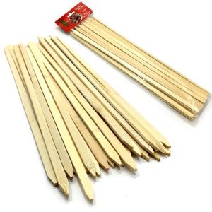 Adana Kebap İçin 25 Adet Bambu Yassı Çöp Şiş Ahşap Natural Doğal 30 cm