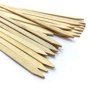 Adana Kebap İçin 25 Adet Bambu Yassı Çöp Şiş Ahşap Natural Doğal 30 cm