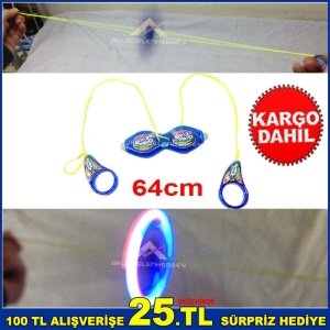Elde Dönen Işıklı Stres Çarkı 64cm Uzunluğunda İpli Yoyo